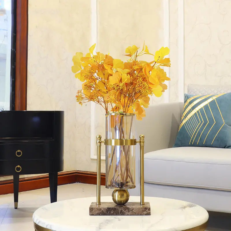 Modern Light Luxury Style Marble Vase Decoration Living Room Flower Arrangement Londecor