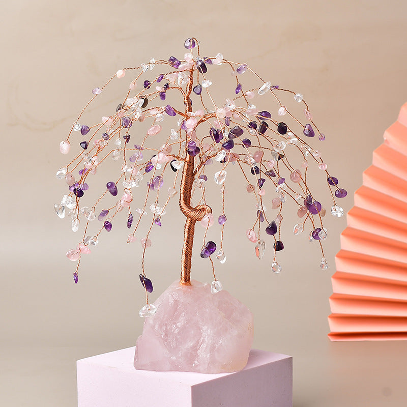 Natural Crystal Base Fortune Tree