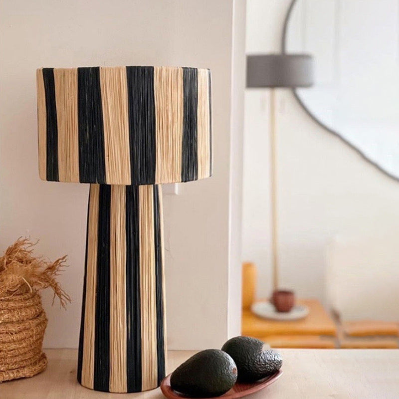 Japanese-style Hand-woven Living Room Bedroom Table Lamp Londecor