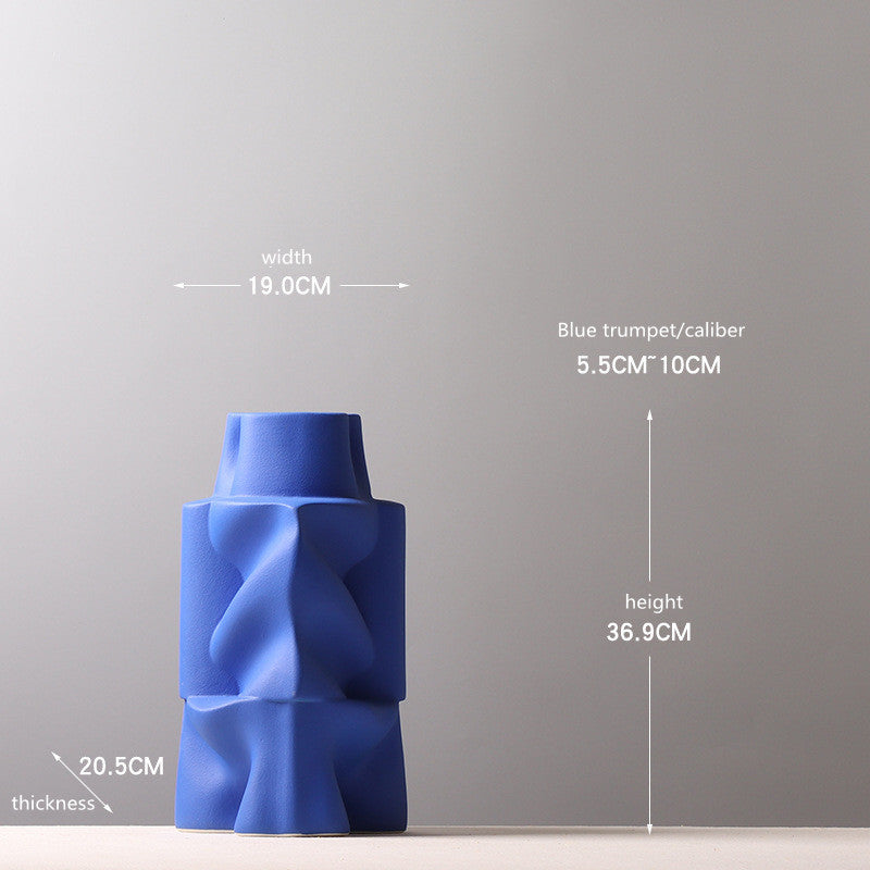 Ceramic Klein Blue Flower Vase