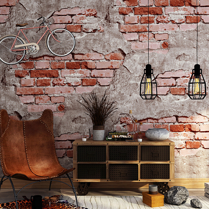 Grey Cement Brick Wall Background Wall Wallpaper
