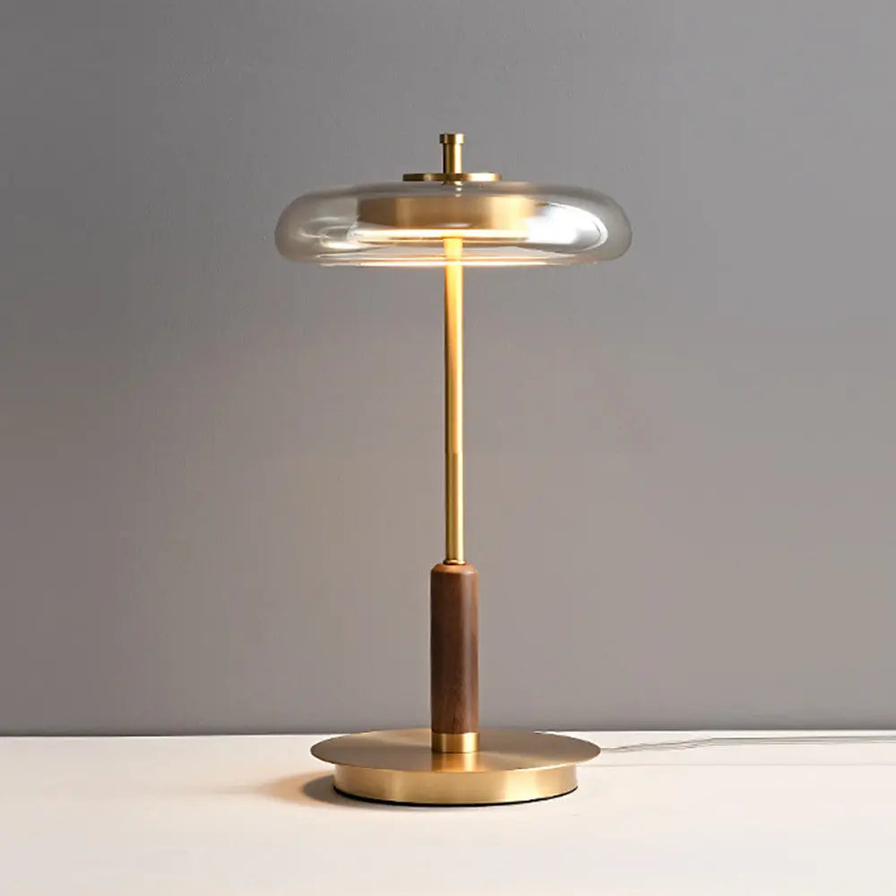 Creative Personality Brass Walnut Wood Living Room Bedroom Study Decorative Table Lamp Londecor