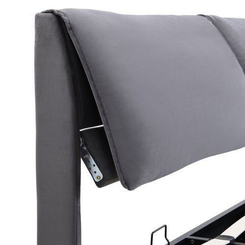 Storage Bed – Grey, Hydraulic, 3 Drawers