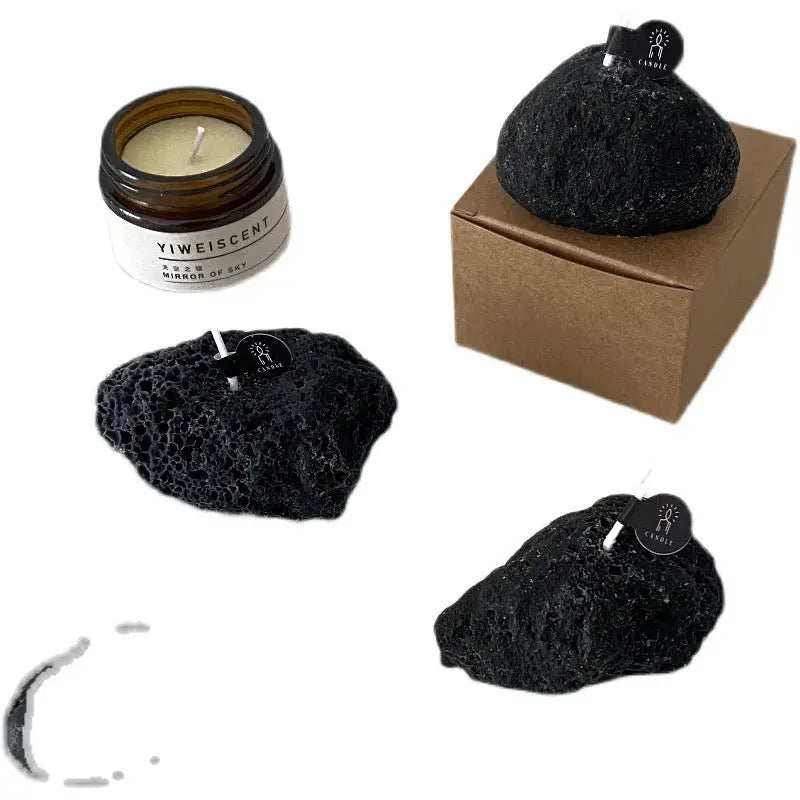Meteorite Stone Candle Londecor