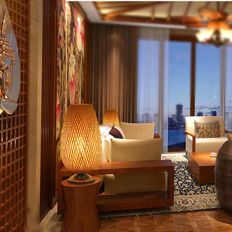 Bamboo Woven Table Lamp Vimost Shop