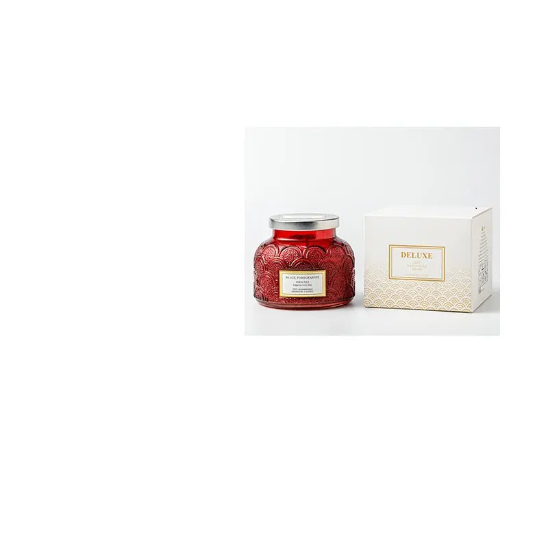 Side Drum Relief Glass Stainless Steel Smoke-free Indoor Sleeping Essential Oil Candle With Lid Bedroom Aromatherapy Candle Londecor