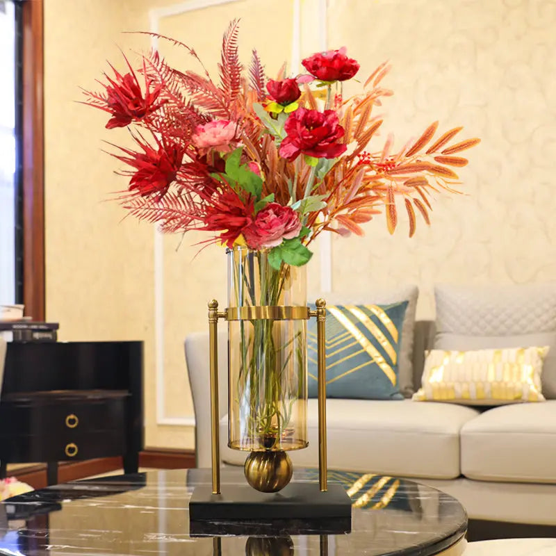 Modern Light Luxury Style Marble Vase Decoration Living Room Flower Arrangement Londecor