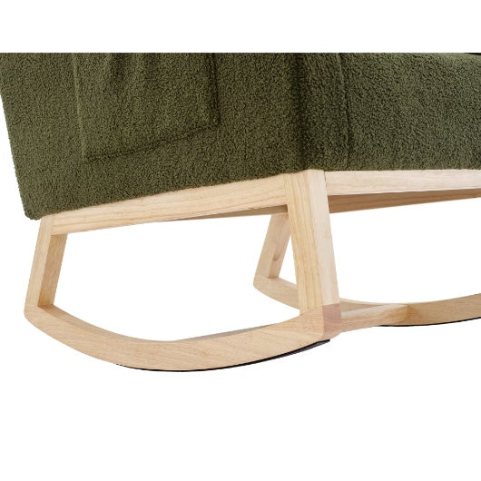 Beige Velvet Rocking Chair