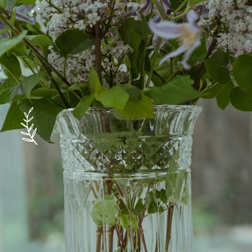 Vintage Light Luxury Crystal French Transparent Glass Tall Vase Londecor