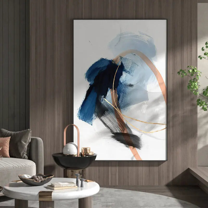 Modern Abstract Blue Splash Ink Drawing Londecor