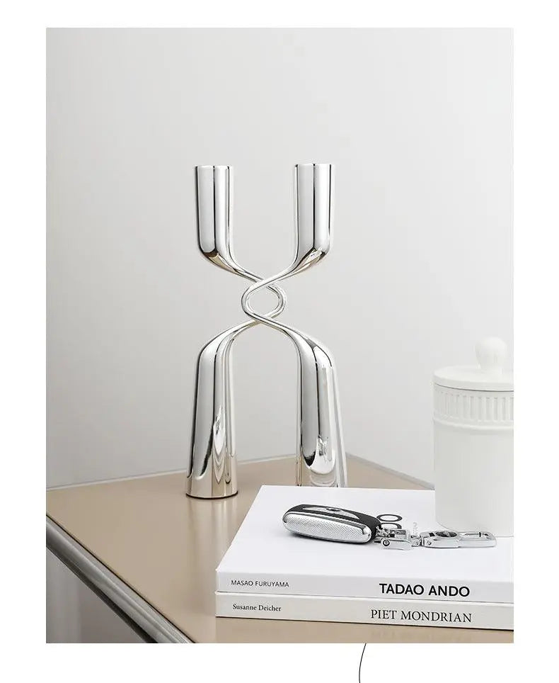 Modern Luxury High-grade Silver Candle Holder Ornaments - Londecor