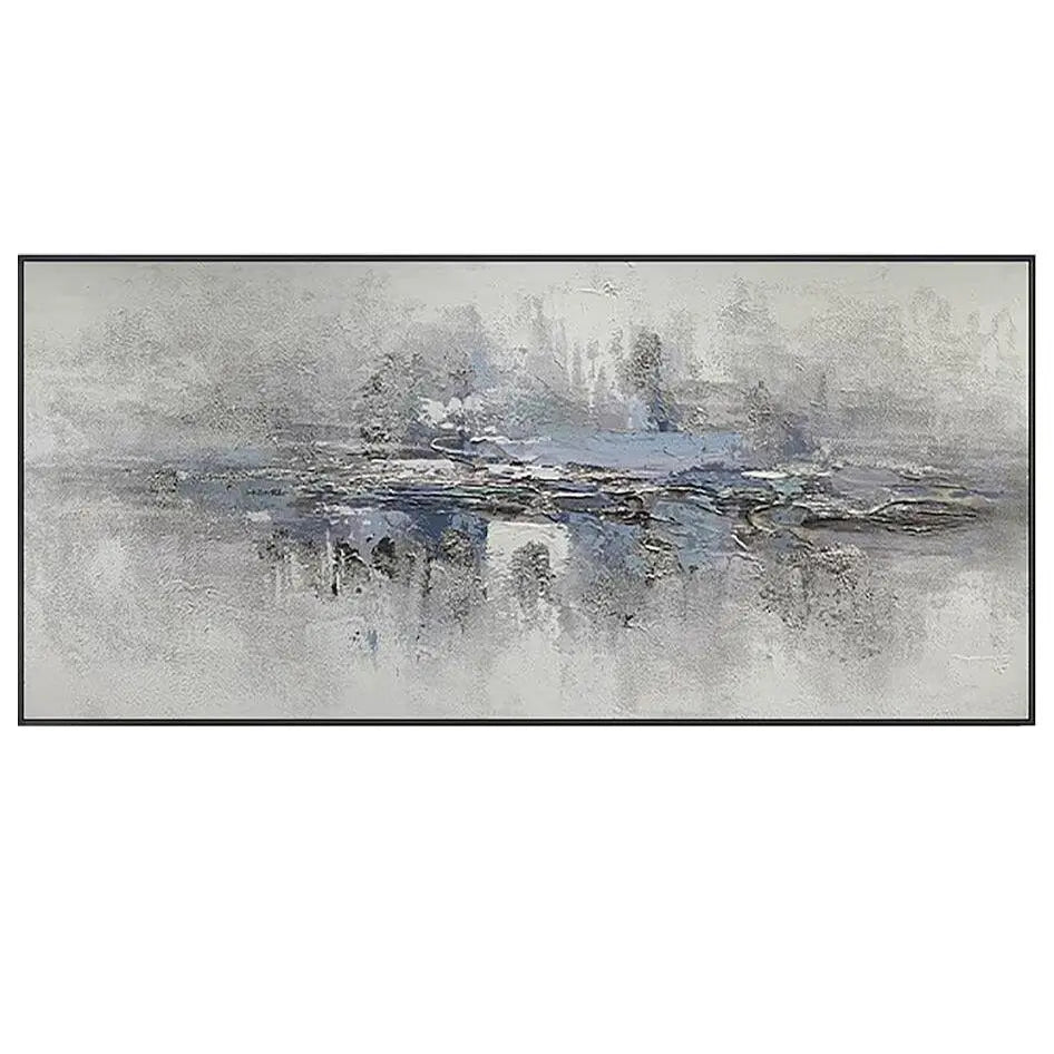Gray Abstract Painting Blue Gray Canvas Painting - Londecor