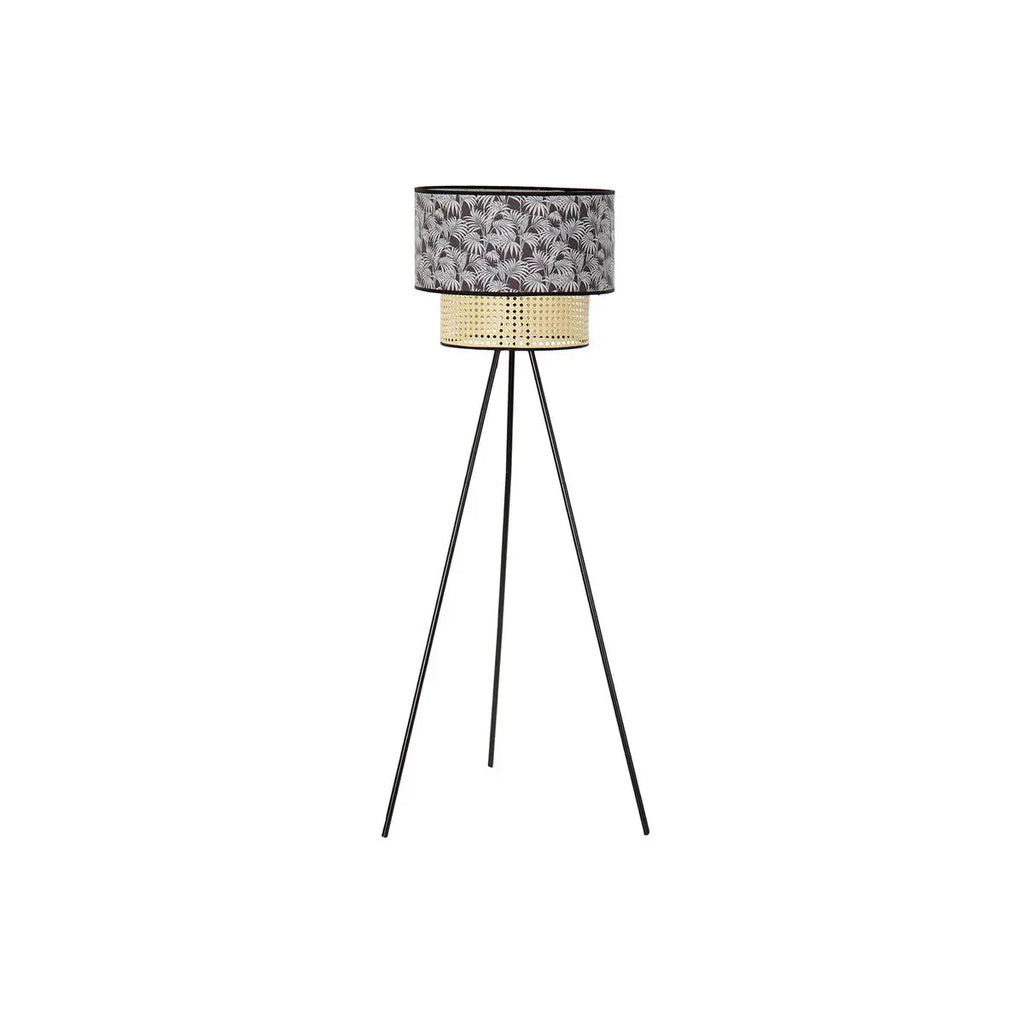 Floor Lamp DKD Home Decor Natural Black Metal Palms Polyester Colonial (60 x 60 x 129 cm)-0