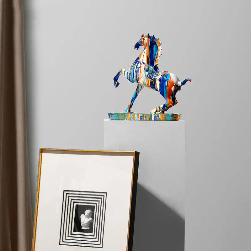 Nordic Art Ceramic Camouflage High-End Horse Ornaments - Londecor