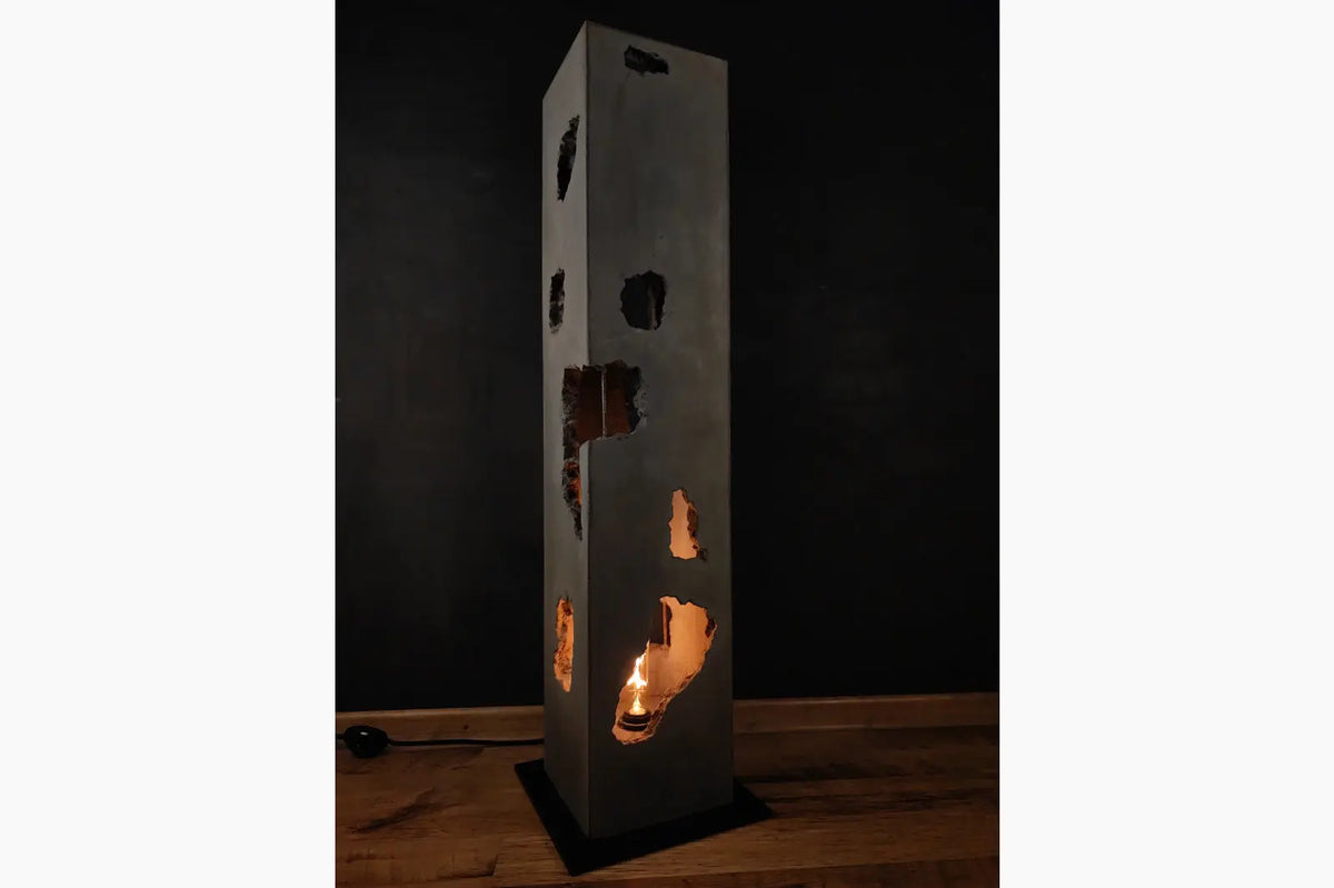 lampa stojąca loft, loft, oświetlenie loft, lampa z betonu, lampa betonowa