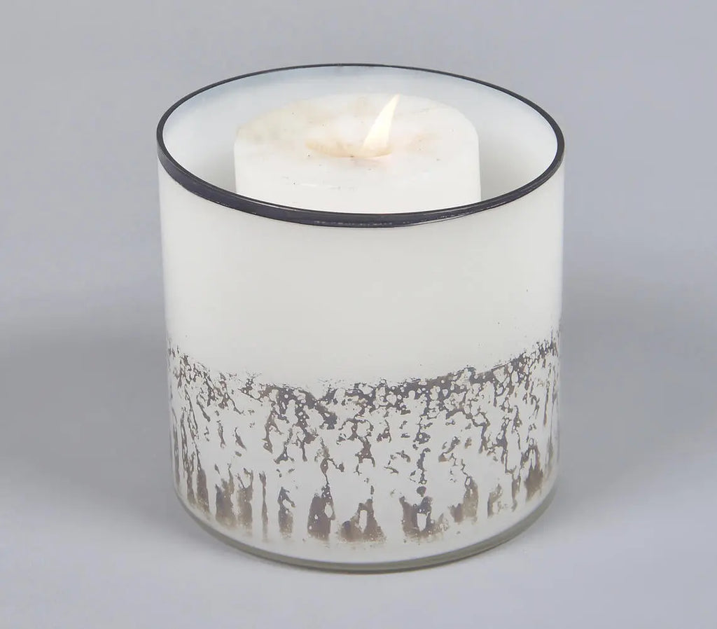 Drip Frosted Abstract Round Glass Votive-0