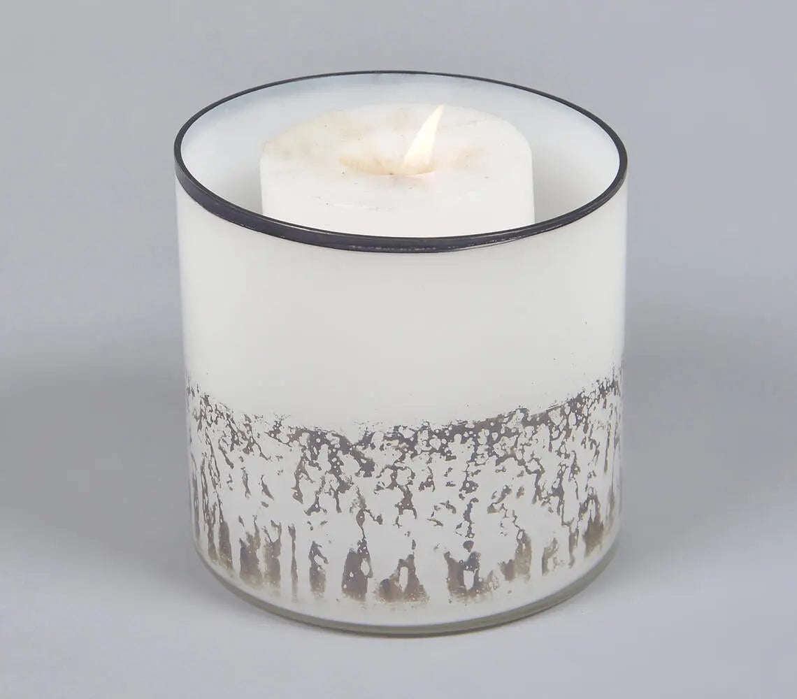 Drip Frosted Abstract Round Glass Votive-0