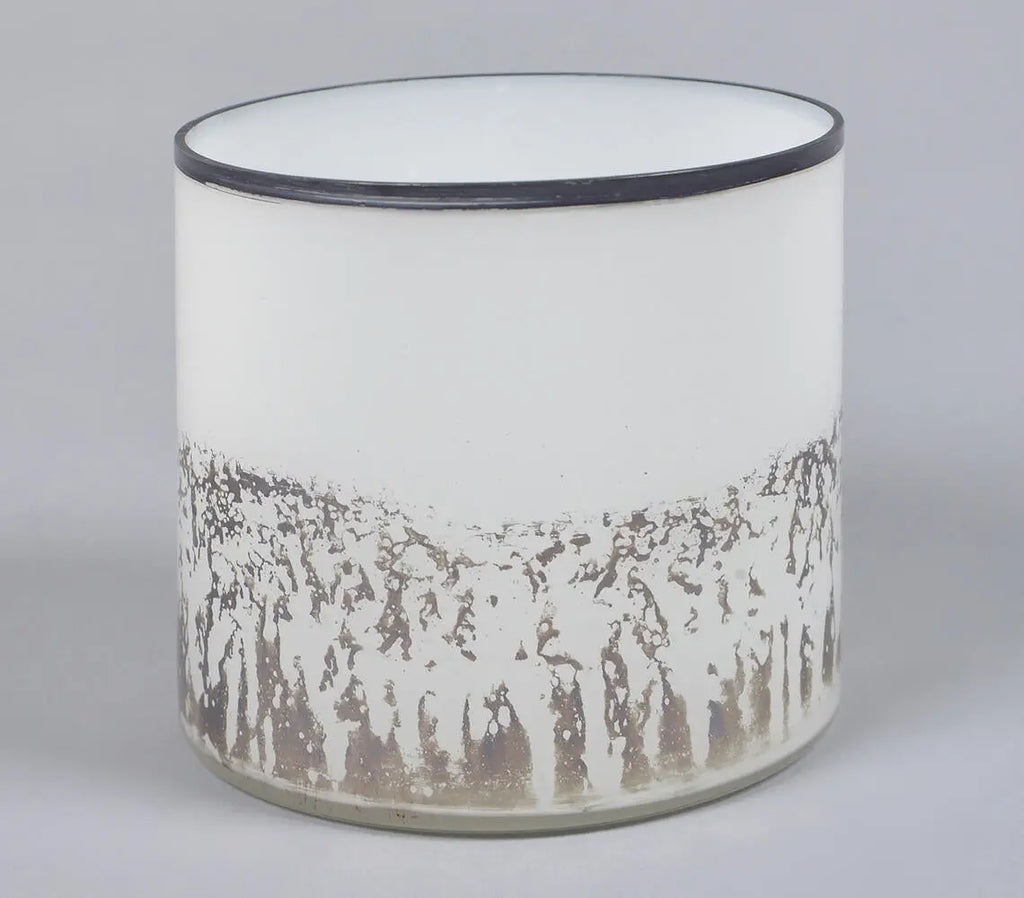 Drip Frosted Abstract Round Glass Votive-1
