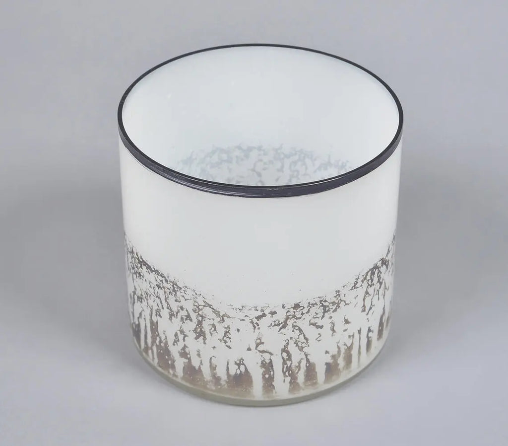Drip Frosted Abstract Round Glass Votive-2