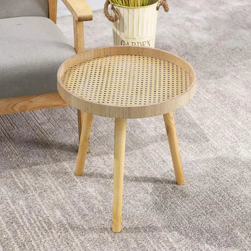 Rattan Retro Living Room Round Coffee Table - Londecor