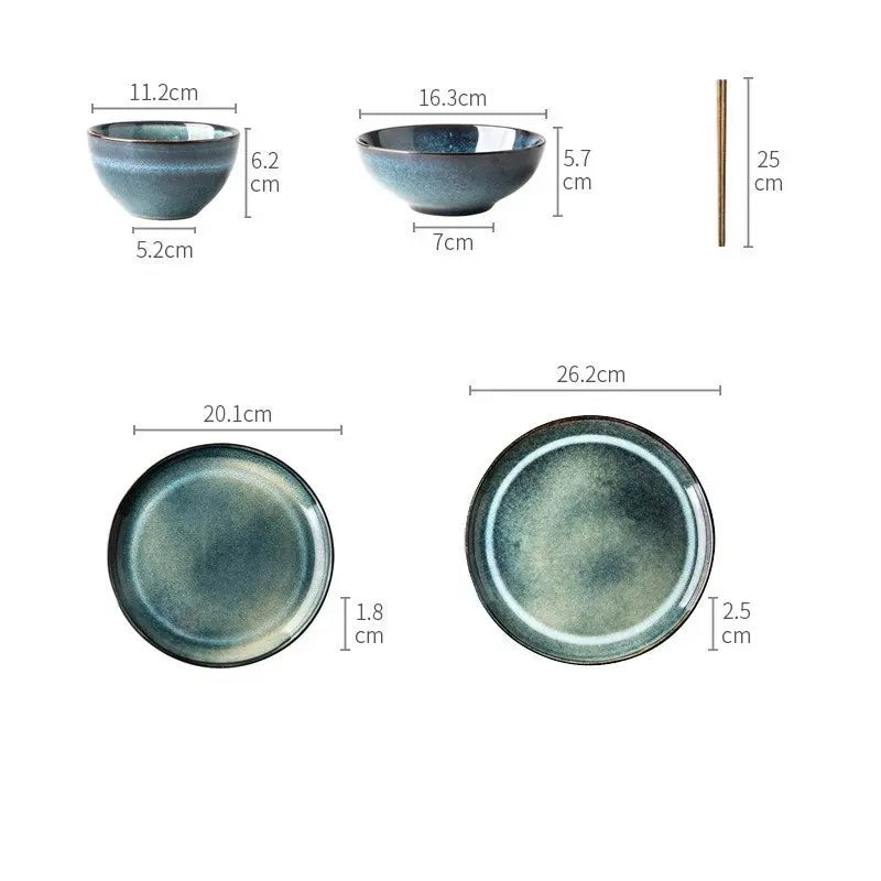 Japanese Tableware Set Ceramic Bowl Plate Londecor